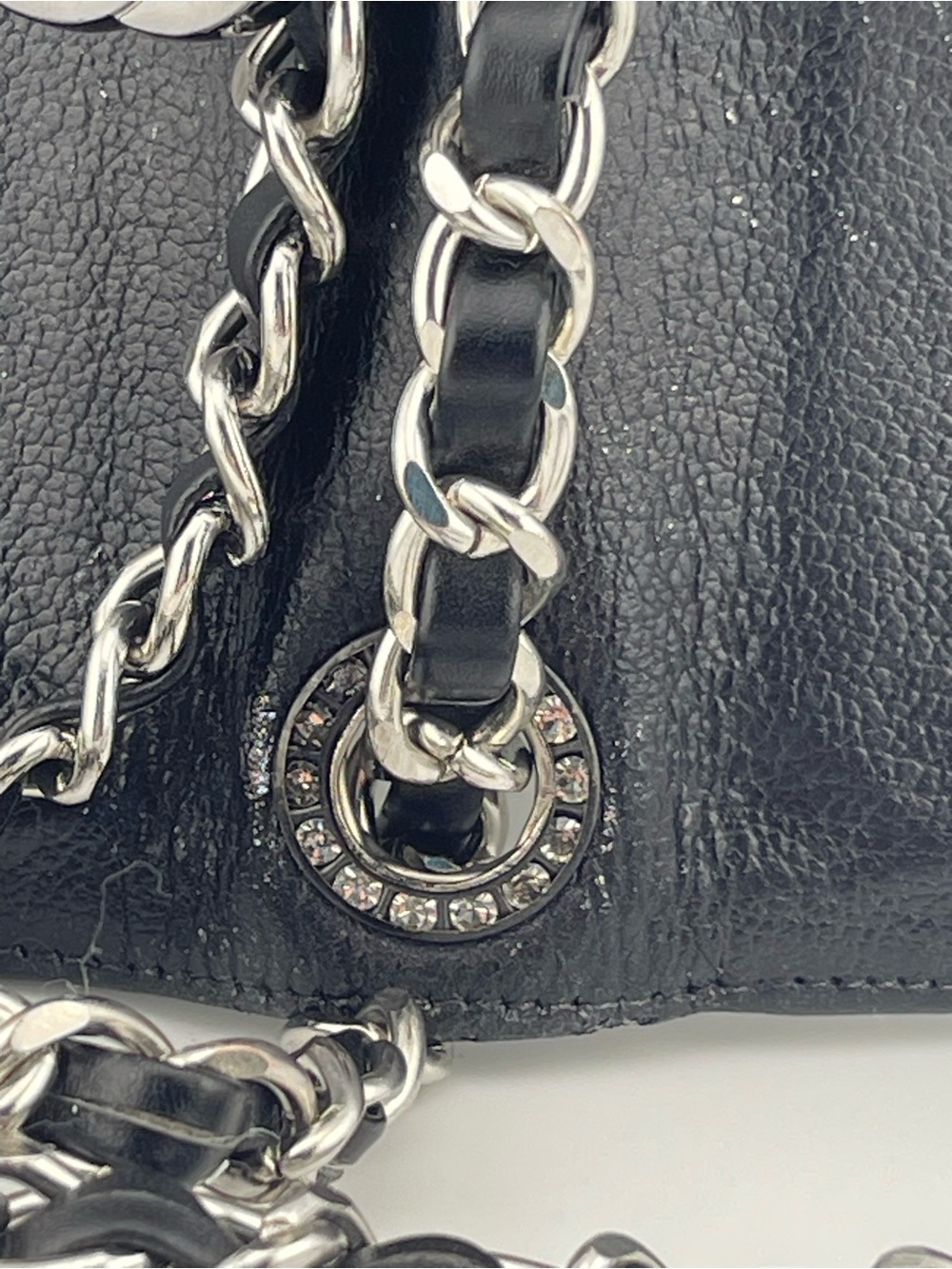 Vintage CHANEL Black Leather Wallet on Chain from 2009-2010. - Picture 6 of 16